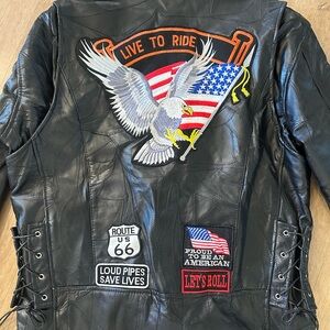 Buffalo David Bitton Black Leather Biker Jacket